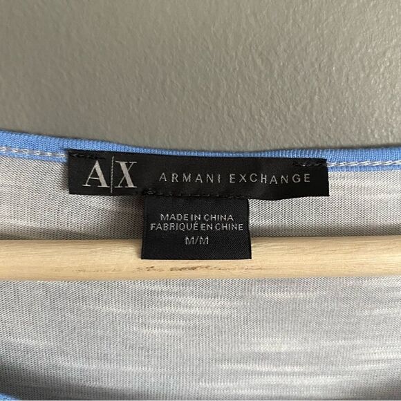 Armani Exchange Printed Cold Shoulder Longsleeve Shirt Womens Size Medium - Picture 3 of 6